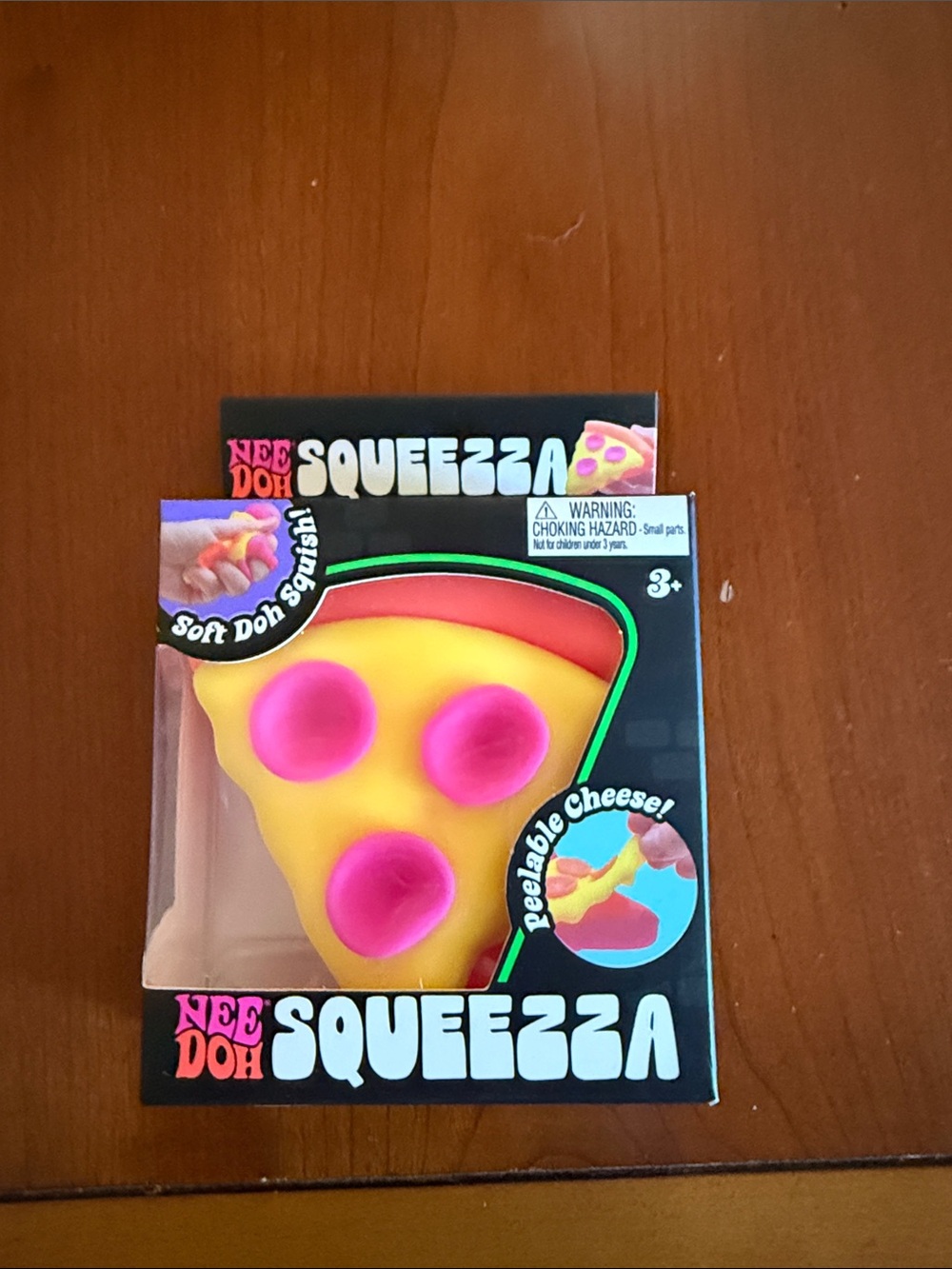 NeeDoh Squeezza Yellow & Pink Pizza Slice Squishy Toy - Soft Sensory Play
